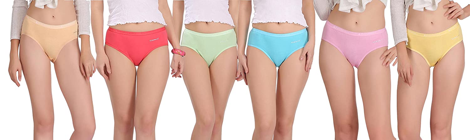 linqin Hipster Panties Mid Waist Underpants Womens Elastic