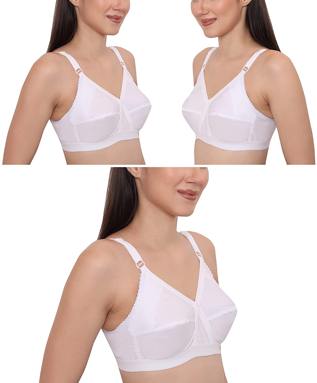 Buy College Girl Pack Of 3 Non Padded All Day Support Full Coverage Pure  Cotton Everyday Bra - Bra for Women 22836592