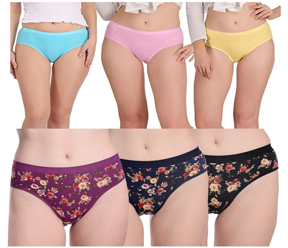 Women's Underwear No Show Seamless Panties for Girls Western Dress  Breathable Antibacterial Full Coverage high Waist Hipster Panties Pack Of 5  Multicolor – APEXA ENTERPRISE