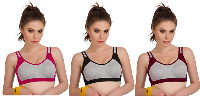 Buy College Girl Pack Of 2 Non Padded All Day Comfort Cotton Sports Bra -  Bra for Women 22233012