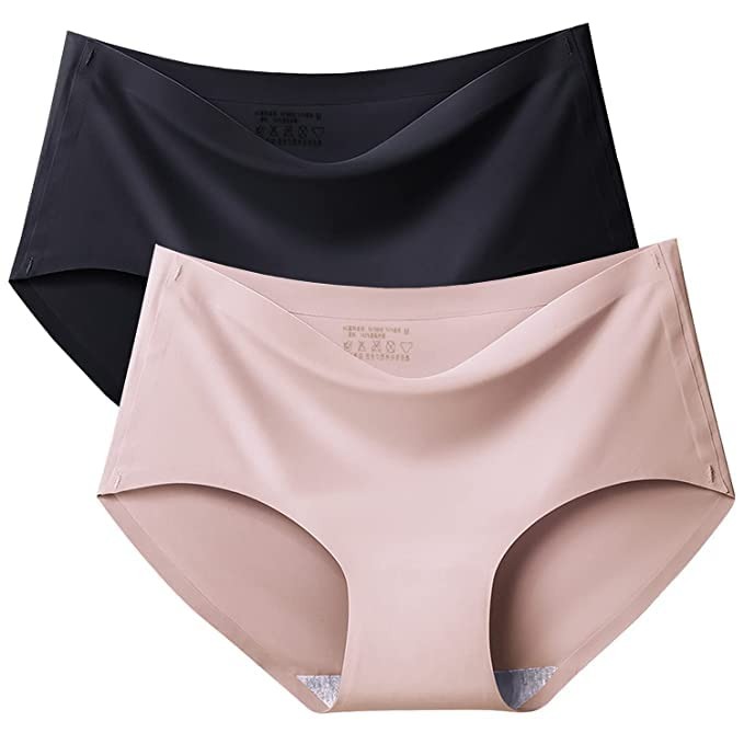 Ice Silk Panty Seamless Panties Women's Underwear Briefs for Girls No Show  high Waist Panties Pack of 3 (Color May Vary)